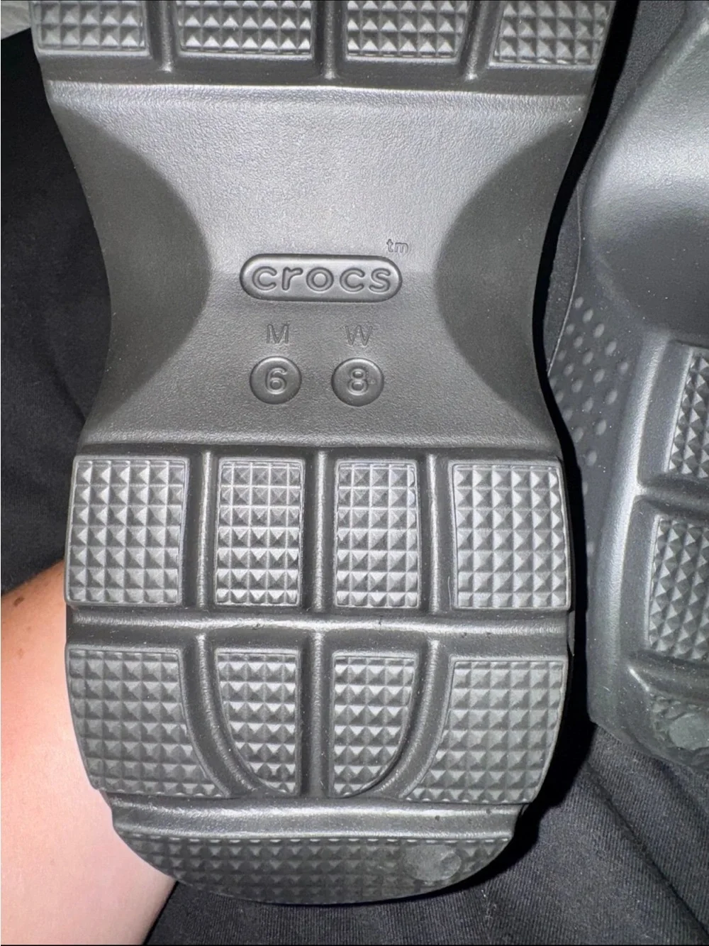 Custom Punk Goth Crocs Stomp Clog Black Platform - Size W8/M6